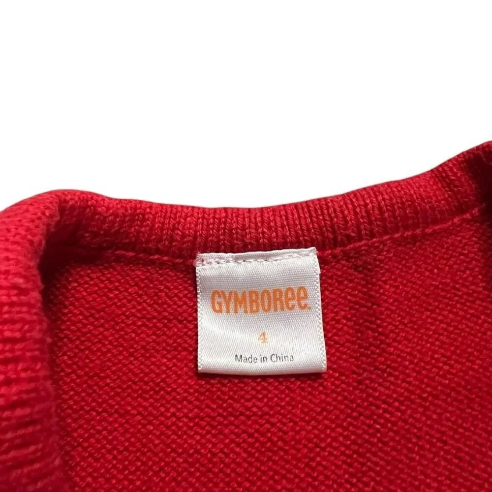 Gymboree 4Y Red Christmas Reindeer Sweater Dress